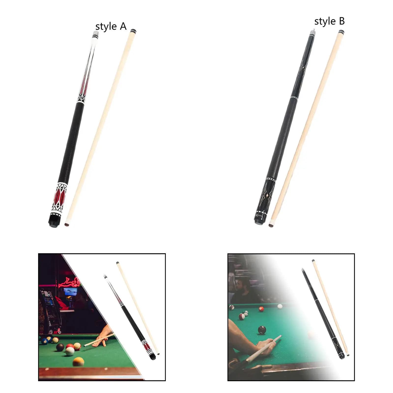 Stecca da Biliardo in Due Pezzi in Acero per Accessori da Tavolo da Biliardo e Uso nel Gioco del Biliardo a Nove Palle