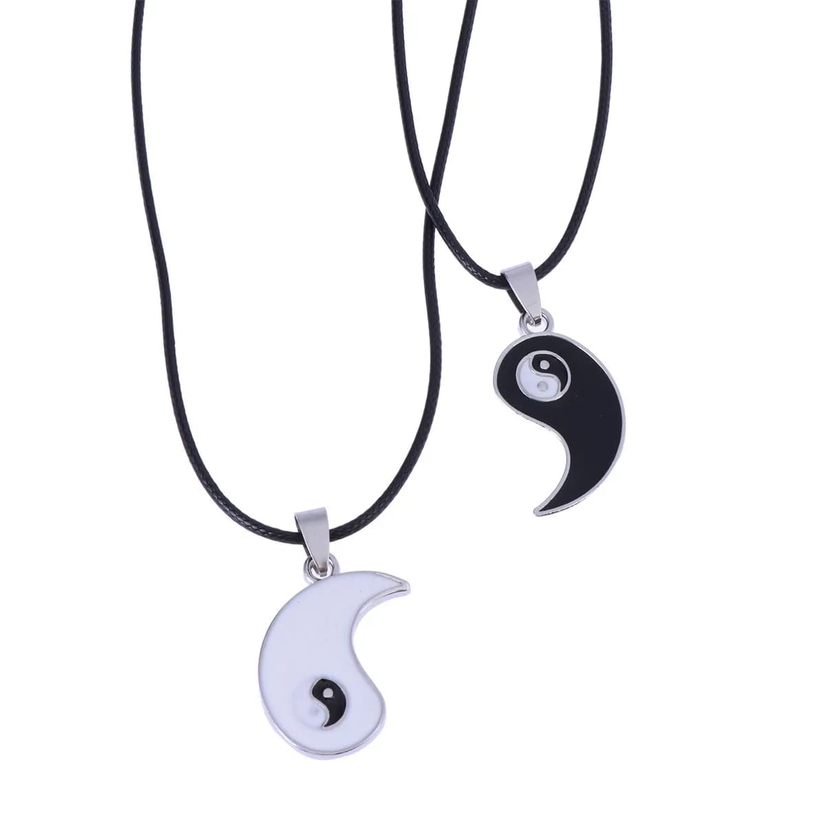 Bagua Yin Yang Necklace Alloy Tai Chinese Classical Couple Necklaces Pendants