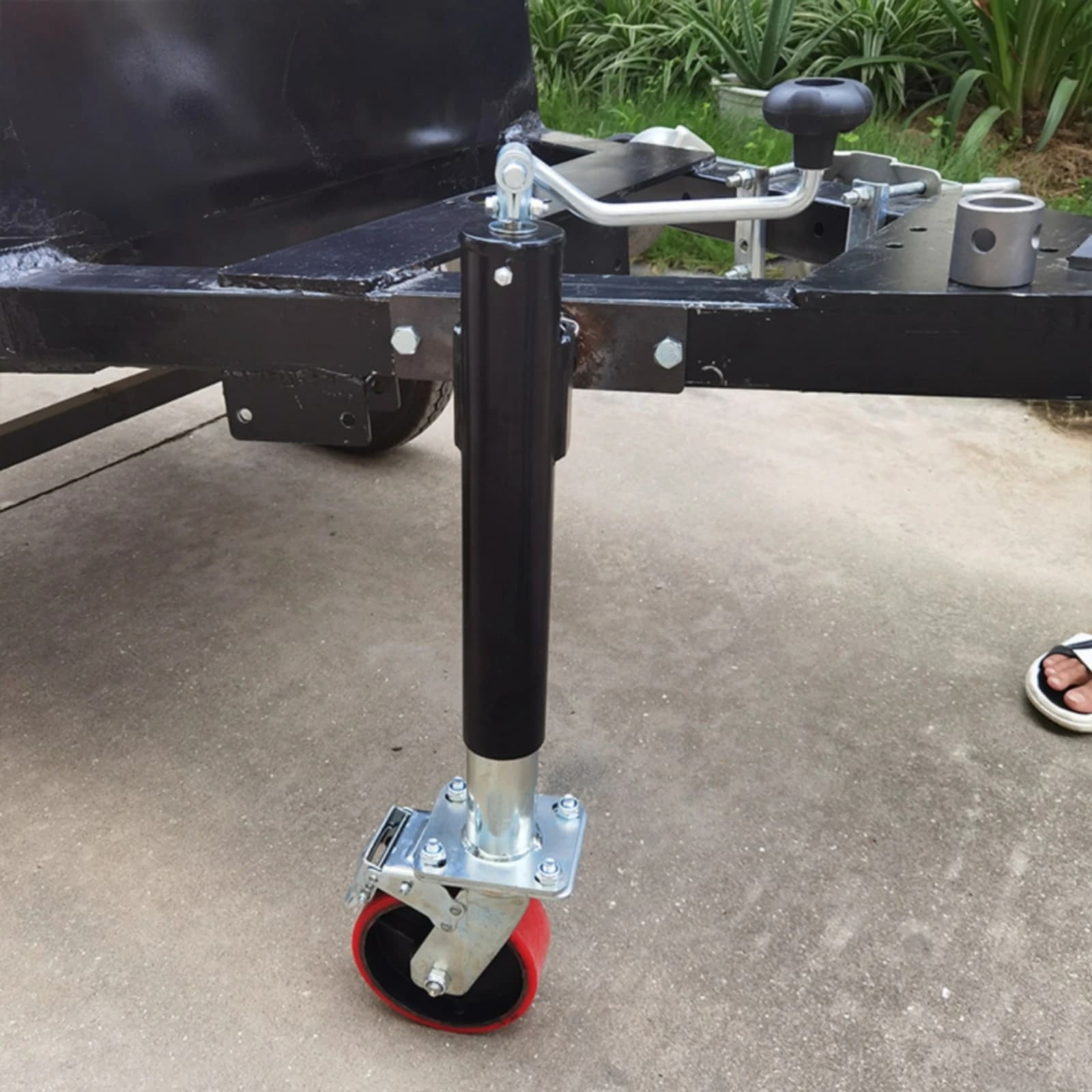 Trailer Jack Manual Trailer Jack with Mounting Bracket Frame Plate Telescoping Hardware Easy Installation for RV Owners, RVs