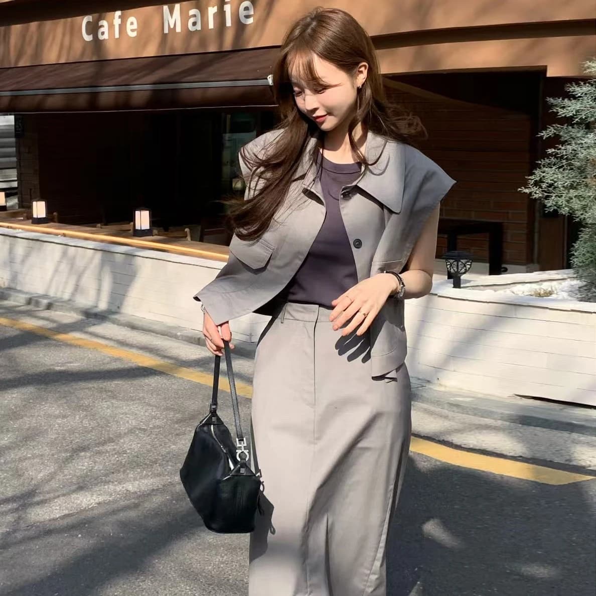 Women's Summer Vintage Long Skirt 2 Two Pieces Set Sleeveless Tank Shirt and High Waist Pencil Skirts 2025