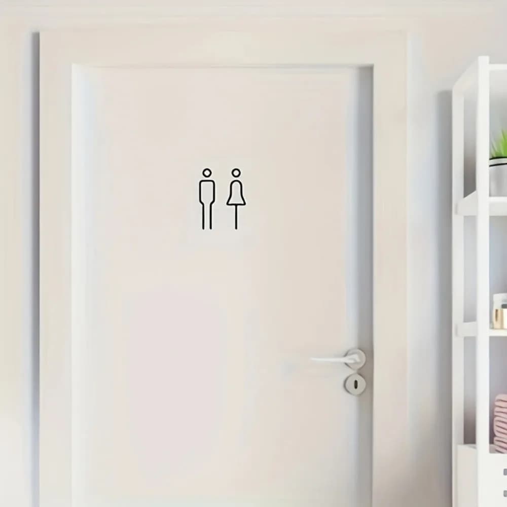 Nuova Targa Segnaletica WC Nera e Oro in Ottone, Adesivo per Porta Bagno, Cartello Segnaletico per WC