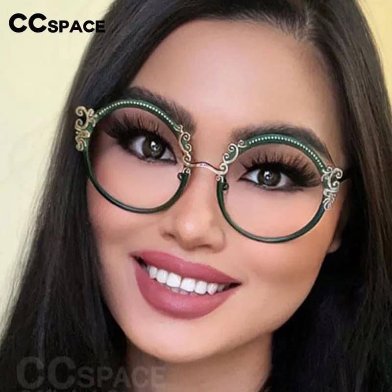 53265 Luxury Metal Optical Round Glasses Frames Men Women Fashion Eyeglasses