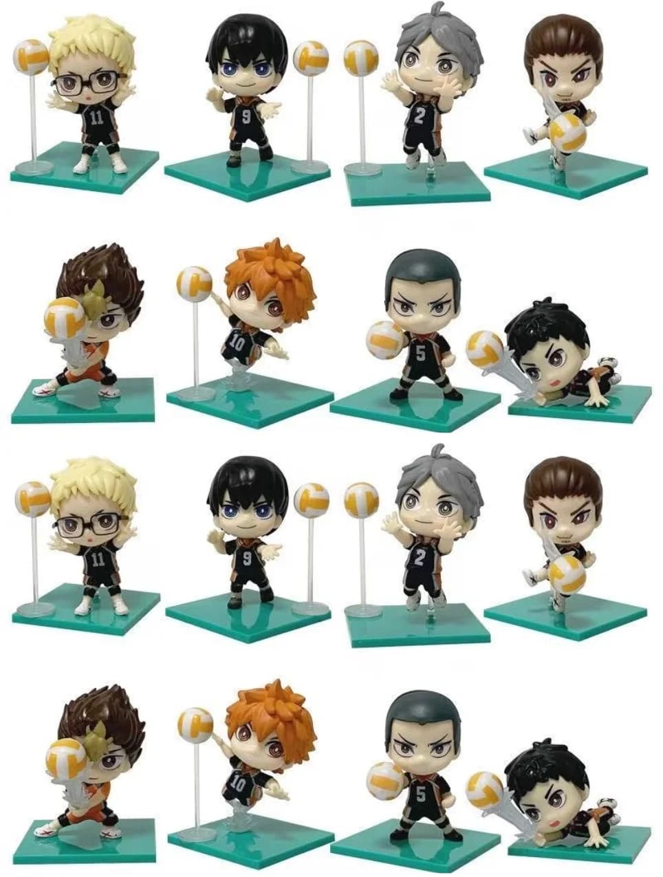 Modellini in PVC Fatti a Mano della Serie Junior Q di Pallavolo, Personaggi Anime Classici da Collezione, Decorazioni e Giocattoli