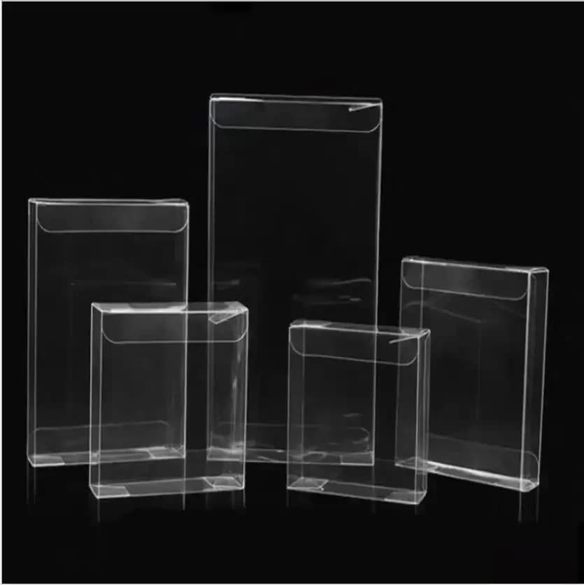 50 Pezzi Scatole Trasparenti Universali in PVC, Confezioni Regalo in Plastica per Gioielli e Giocattoli, Scatole Espositive Trasparenti