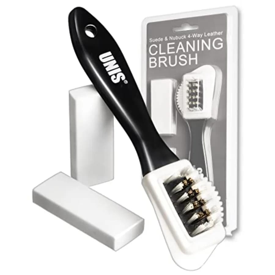Suede and Nubuck Leather 4 Way Cleaning Caring Brush Shoe and Boots Cleaner Essential Kit with Extra 2 Erasers