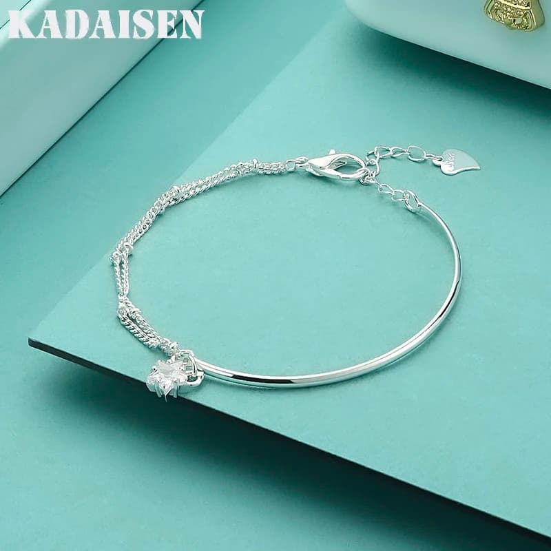925 Sterling Silver Beautiful Star Zircon Bracelets For Women Fashion Designer Party Wedding Jewelry Gifts
