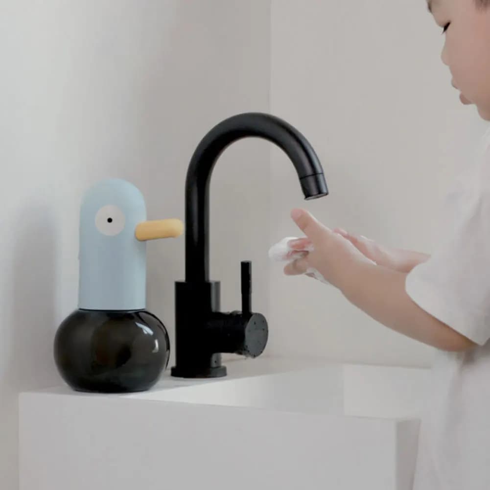 Dispenser di Sapone Automatico a Forma di Anatra, Erogatore di Sapone Senza Contatto Ricaricabile per Cucina e Bagno