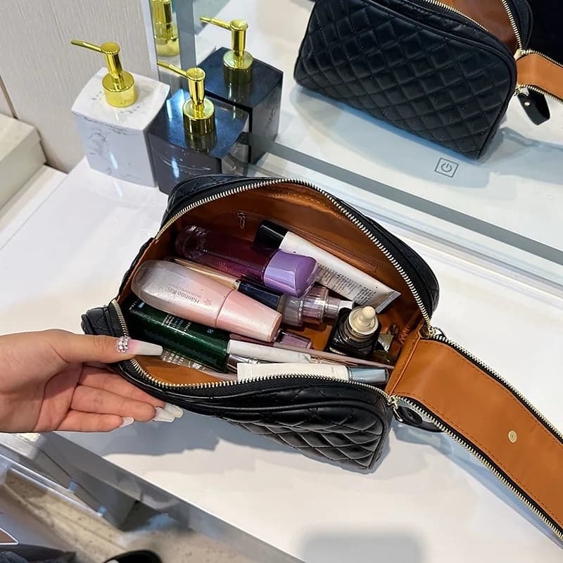 Borsa per il Trucco da Donna, Grande Beauty Case da Viaggio con Cerniera, Impermeabile, per Cosmetici e Articoli da Toilette