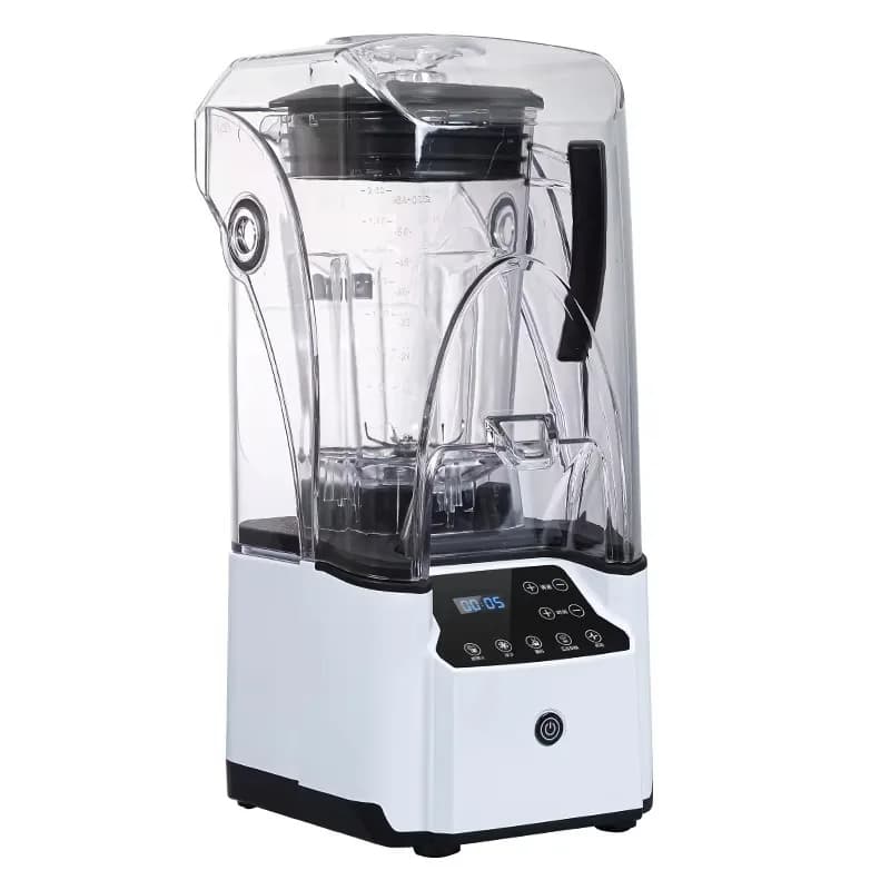 Frullatore Silenzioso per Smoothie da 2,2L con Coperchio, Macchina per Smoothie Ghiacciati 2000W, Frullatore per Ghiaccio ad Alta Potenza