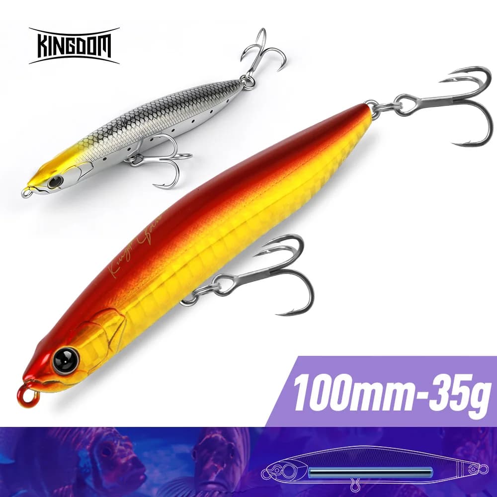 Kingdom Sinking Pencil Bait 100mm 35g Ultra Long-Cast Fishing Lure Artificial Hard Bait Long Casting Sea Bass Zander Swimbait