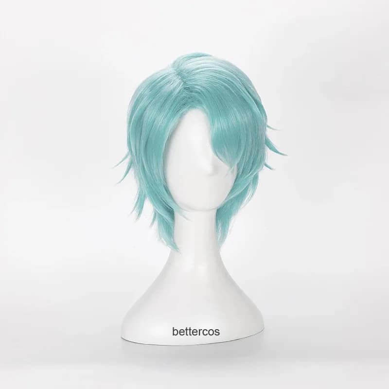 NewMystic Messenger V Parrucche Cosplay Capelli sintetici corti resistenti al calore verde menta + Parrucca Cap20253;f'6,c;7.y;