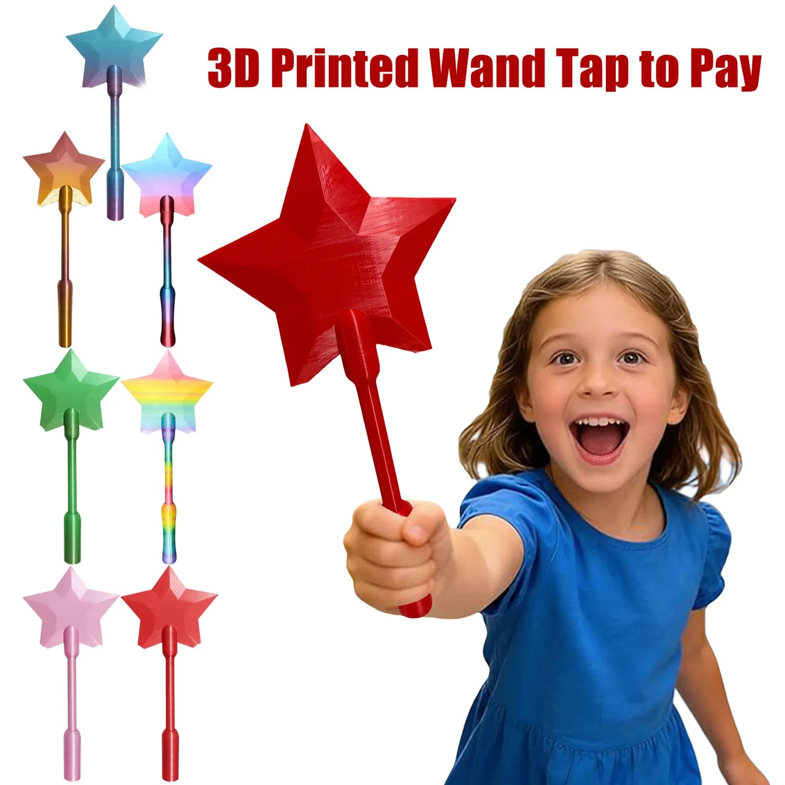 Wand Tap-to-Pay da 35 cm/14 pollici per carte di credito, distribuzione casuale di colori, per bambini, adulti, amici, regali di compleanno e per le vacanze
