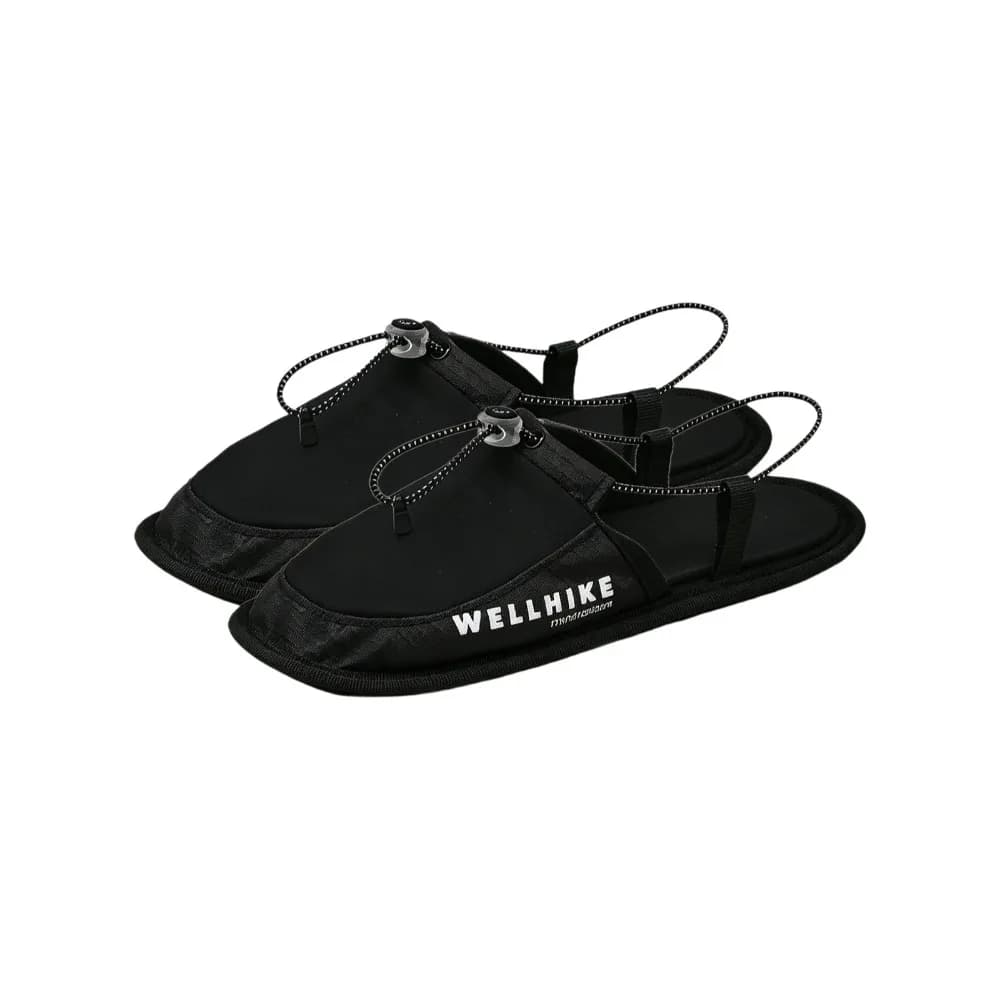 1 Pair Non Slip Travel Slippers Wear Resistant Foldable Camp Slippers Breathable Nylon Ultra Light Outdoor Slippers Hotel Stay