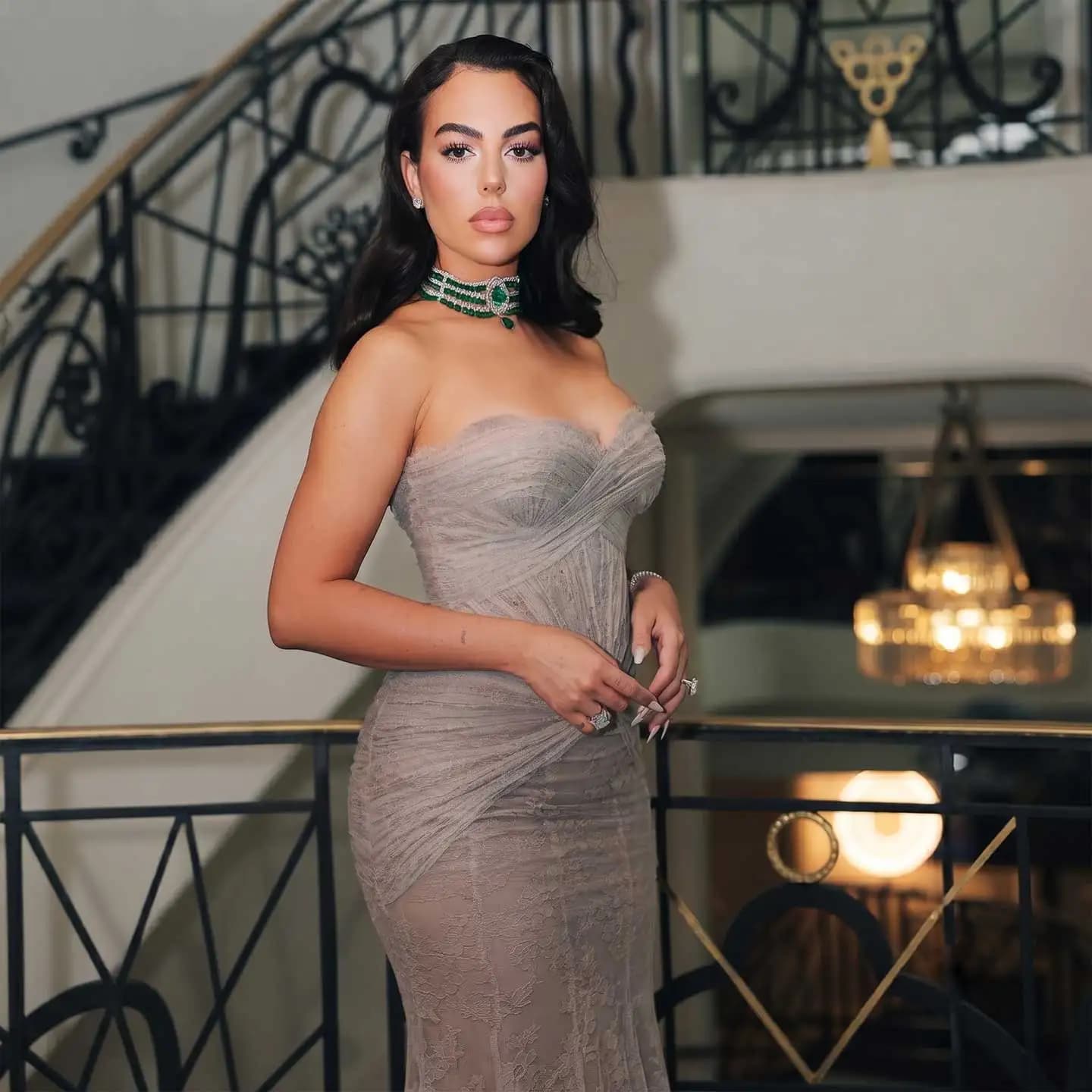 Sharon Said Elegant Gray Evening Dress Strapless Sweetheart Neck Sheer Floral Mermaid Formal Occasion Party Gowns SF203 Custom