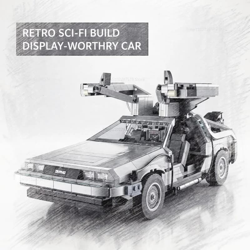 1872pcs Back to the Future Time Machine 3-in-1 Classic DMC-12 Building Block Car Model Set Building Block Toy Birthday Gift10300