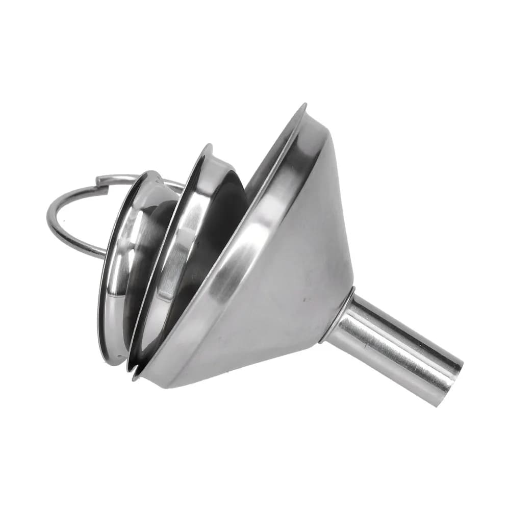 Set di 3 Imbuti da Cucina in Acciaio Inossidabile, Resistenti e di Grado Alimentare, per Riempimento Bottiglie, con Dispenser Circolare per Liquidi