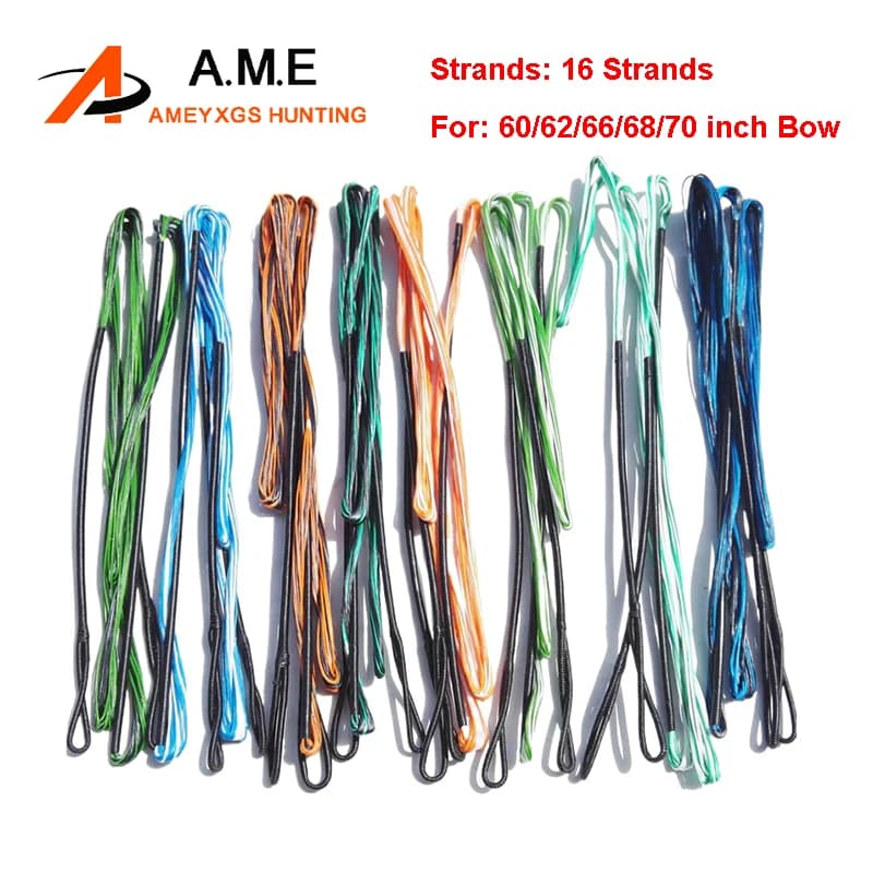1pc Archery Bowstring 16 Fili Stringa di ricambio per 60/62/66/68/70 pollici Tradizionale ricurvo arco lungo caccia tiro al bersaglio