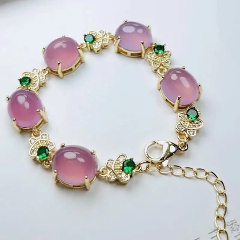 Chalcedony Butterfly , Agate Bracelet, Jadeite Gift