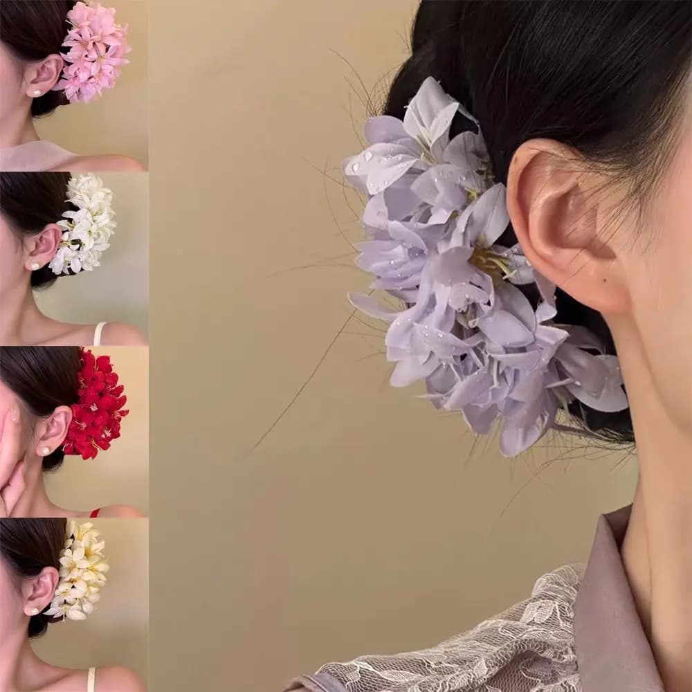 15cm Artificial Flower Hair Clips Elegant Realistic Cluster Flower Hairgrips Cluster Flower Bridal Hair Accessories for Women