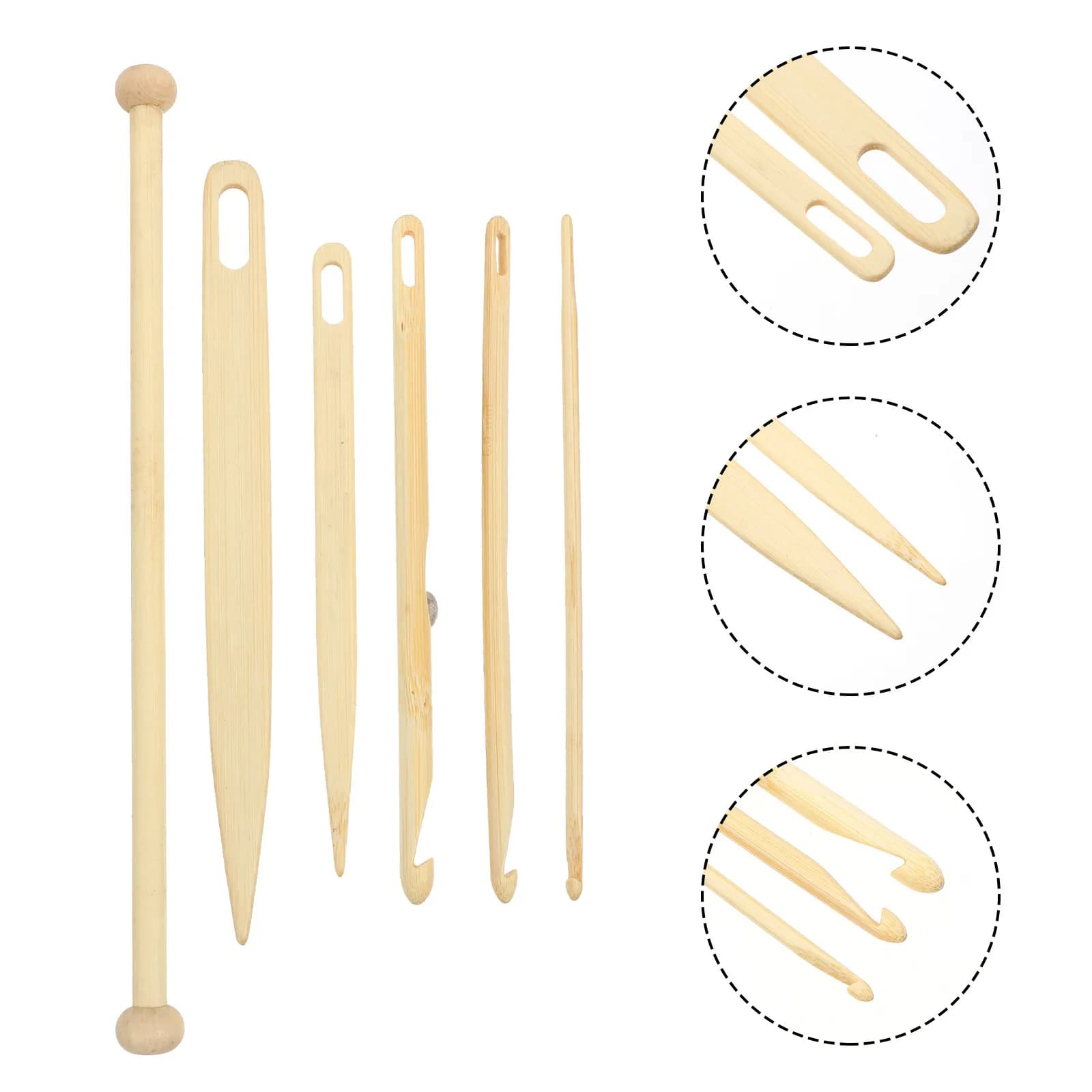 1Set Weaving Loom Tools Wood Weaving Hooks DIY Knitted Tools Knitting Needles Tapestry Craft Set Wooden Crochet Hooks