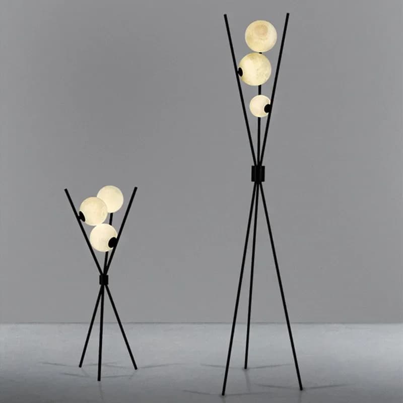 Lampada da terra moderna a LED Lampada da terra a forma di luna nordica per soggiorno Lampada da comodino per camera da letto Lampada da treppiede Lampada da scrivania per studio loft