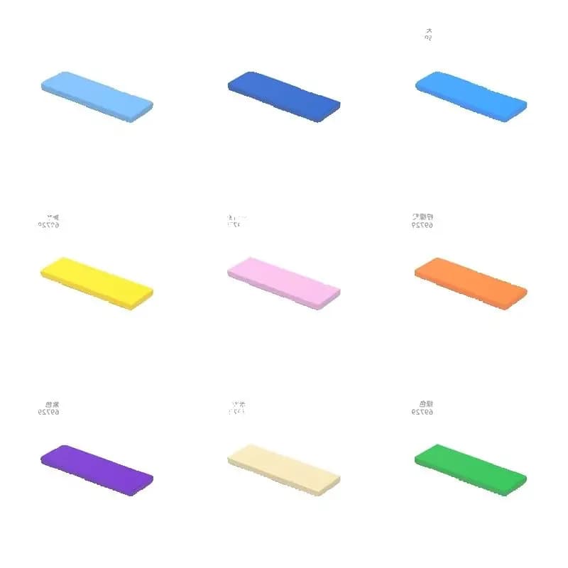 100pcs 2x6 Dots Creative Size MOC Building Blocks Smooth Thin Flat Tile Figure Educational Bricks Compatible 69729 Toys For Kid