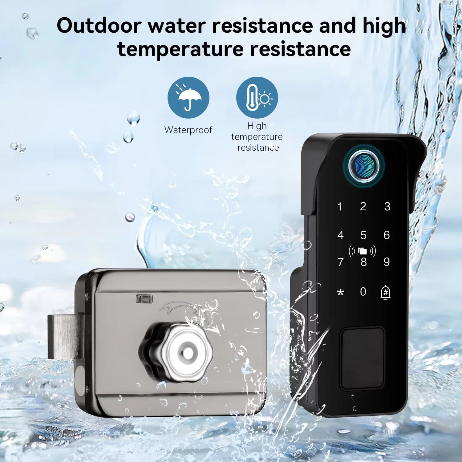 Serratura Digitale Intelligente per Esterni Tuya Ttlock, per Cancelli e Porte, con Impronta Digitale Unilaterale, Accesso tramite App, Sicurezza per Principianti