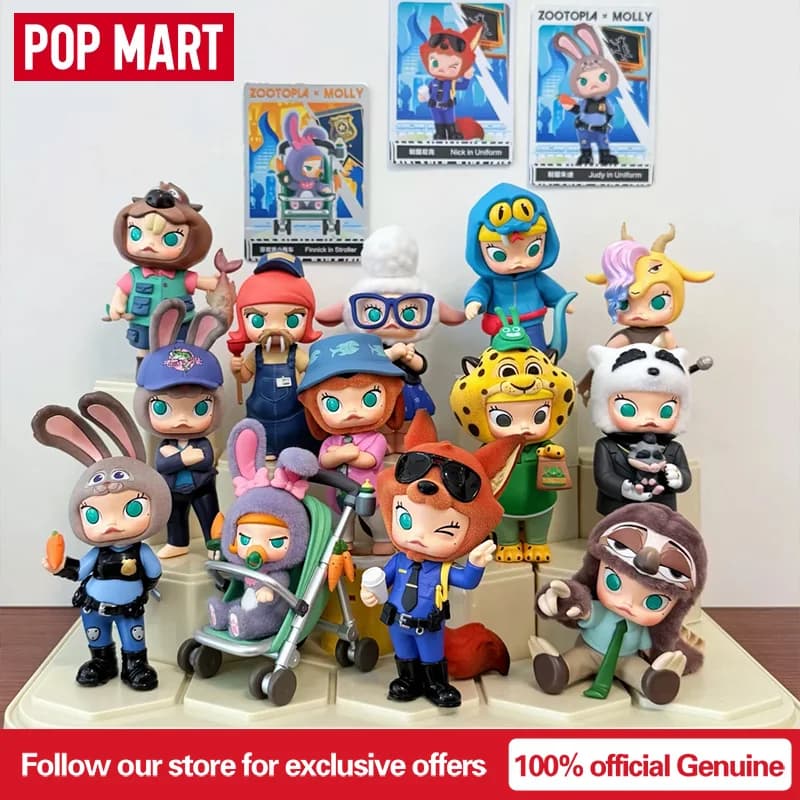 Originale POP MART MOLLY X ZOOTOPIA Serie Cieco Scatola Giocattoli Kawaii Anime Action Figure Sorpresa Mistero Box Bambole Regalo