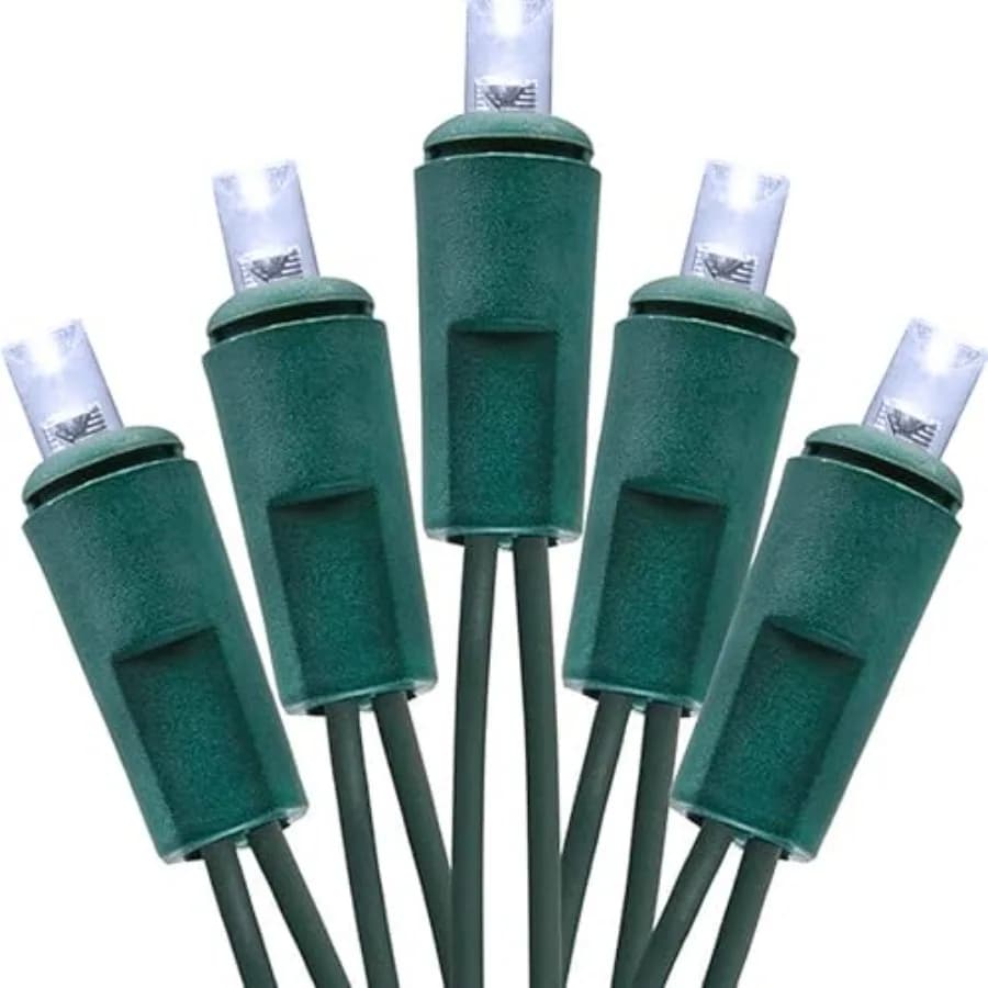 60 LED Mini Christmas Lights Green Wire String Lighting Indoor Outdoor Xmas Tree Garden Holiday Party Decor UL Certified Indoor