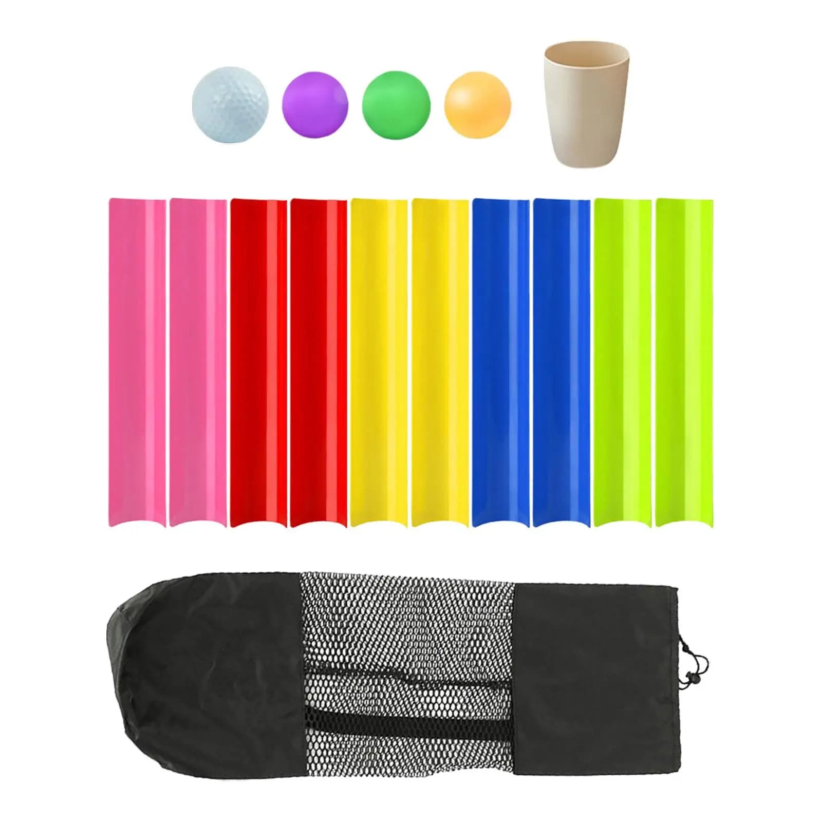 Portable Build Teams Pipeline Game Outdoor Challenge Pipe Relay Toy with Golf Balls Storage Bag for Children Adults Group