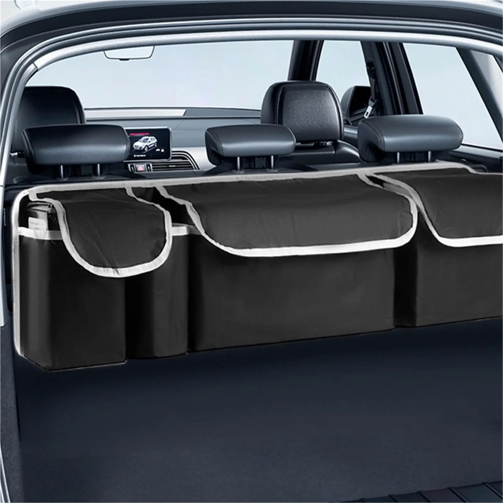 Organizer Universale da Appendere al Bagagliaio dell'Auto, Borsa Portaoggetti Multitasca per Sedile Posteriore per l'Organizzazione del Veicolo