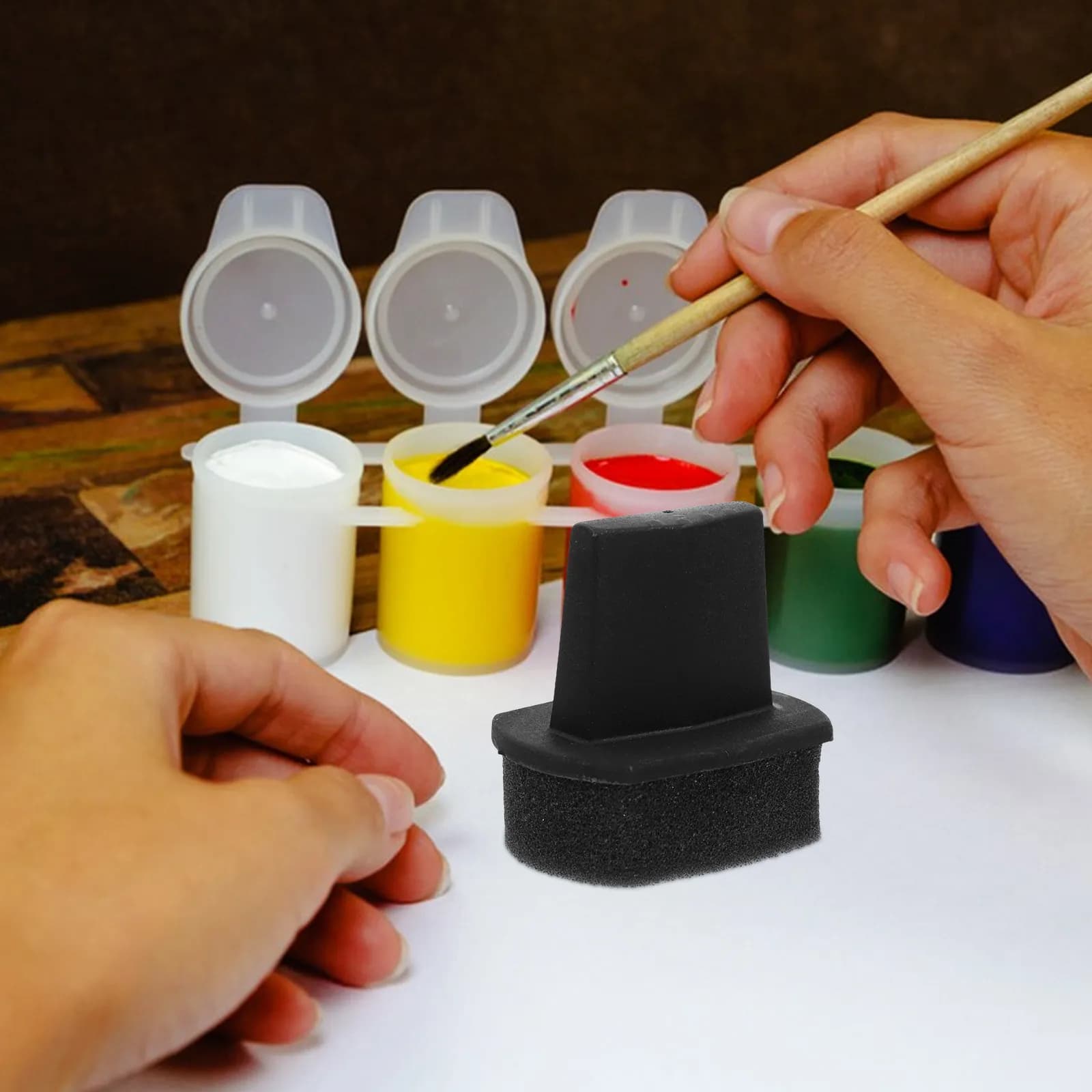 Set di 8 Pennelli in Spugna Morbida Versatili per Dipingere Scarpe, Rinnovare Sedili Auto, Dettagli Auto, Applicazione Acrilica, Arte e Graffiti