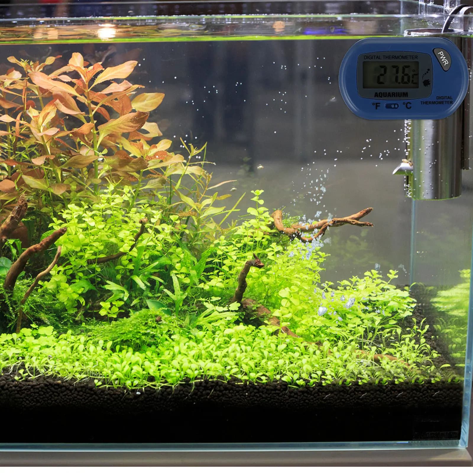 Termometro Digitale Compatto Mini per Acquario, Alta Precisione, Sensore Professionale, Ampia Finestra, Portatile
