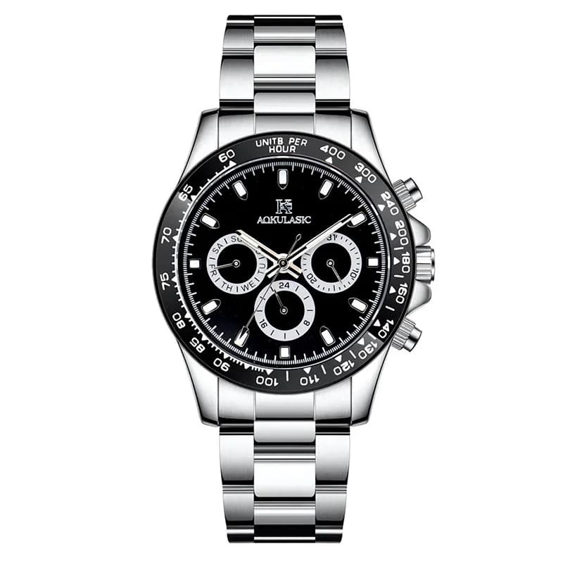 Orologio meccanico automatico da uomo, calendario luminoso, piccolo quadrante a tre lancette, cinturino in acciaio inossidabile 316, impermeabile fino a 30 m, quadrante grande da 40 mm