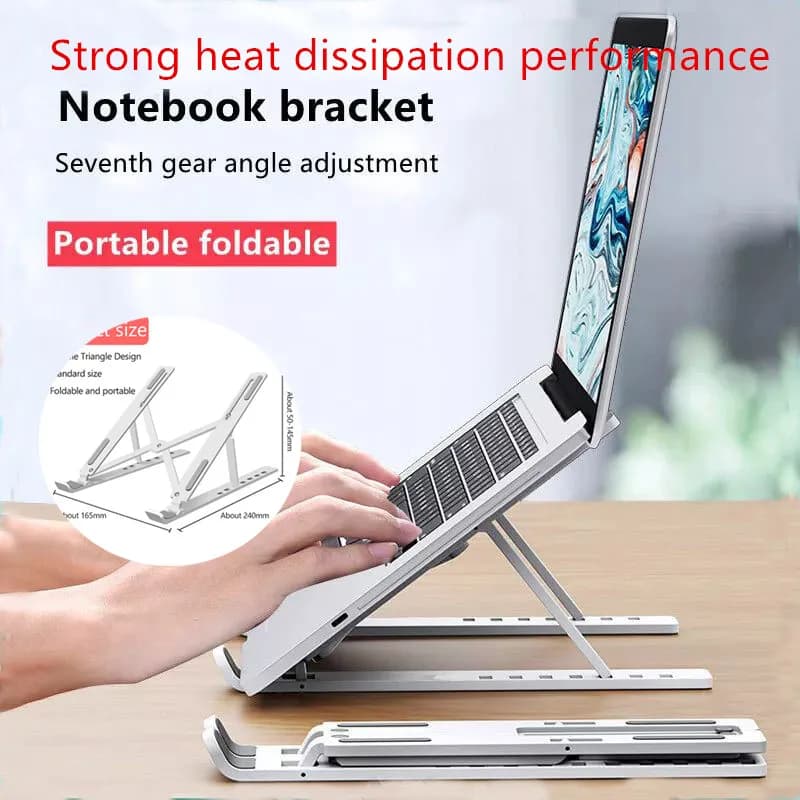 1 pz struttura robusta supporto per laptop pieghevole a 8 marce supporto per notebook portatile base di supporto staffa di raffreddamento riser regolabile
