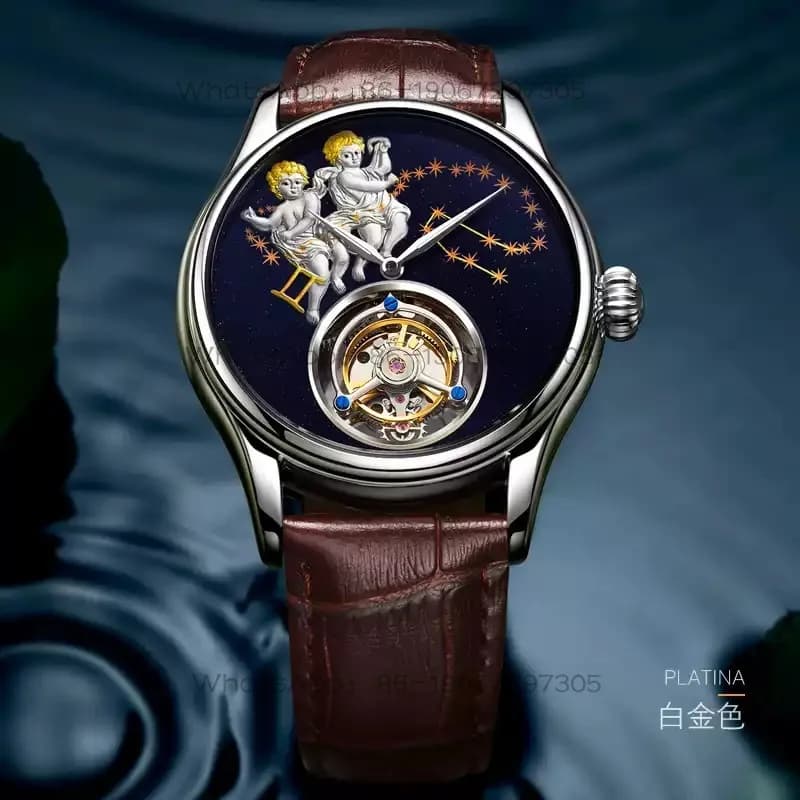Watch True Tourbillon Watch Mechanical Fashion Trend Twelve Constellations Gemini Waterproof