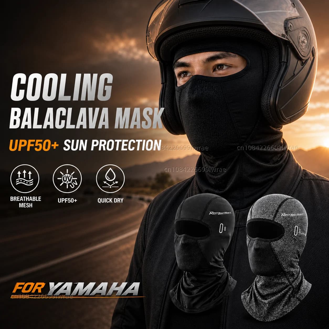 Cooling Motorcycle Balaclava Mask UPF50+ UV Protection Breathable Face Cover Summer For Yamaha R1 R3 R25 Mt-09 Mt07 Fazer Fz6