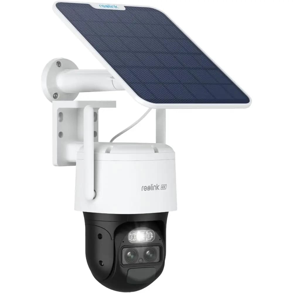 Telecamera di Sicurezza Esterna 4K a Doppia Lente con PTZ, Tracciamento Automatico, Zoom Ibrido 6X, Visione Notturna 8MP, Avvisi Intelligenti di Movimento