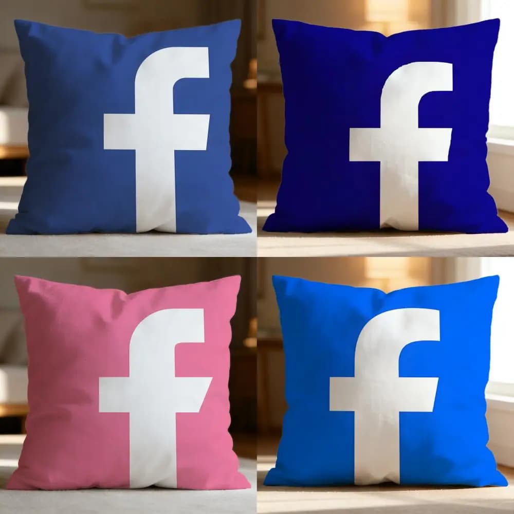 Fodera per cuscino Hot F-FFacebook, morbida e lavabile, multiuso per divano, letto, viaggi e ufficio