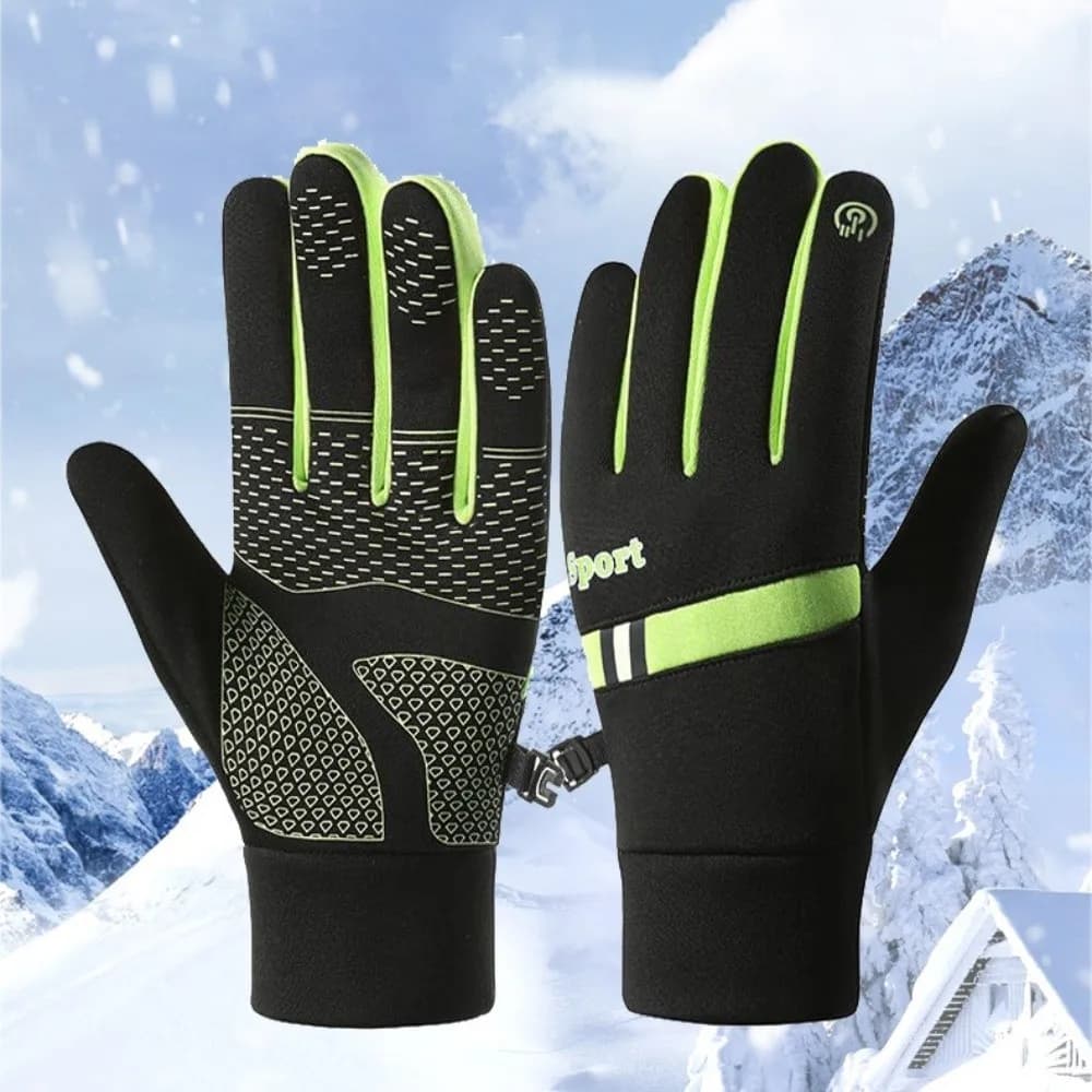 Thermal Fleece Winter Cycling Gloves Lock Buckle Touch Screen Thick Cycling Gloves Warm Windproof Warm Outdoor Gloves Sports