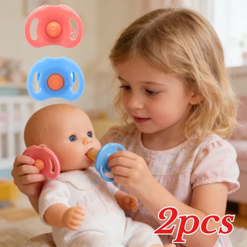 Set di biberon per bambole di grandi dimensioni, passeggino giocattolo per la cura del bambino, 2 biberon per latte e succo con ciuccio giocattolo per bambole.