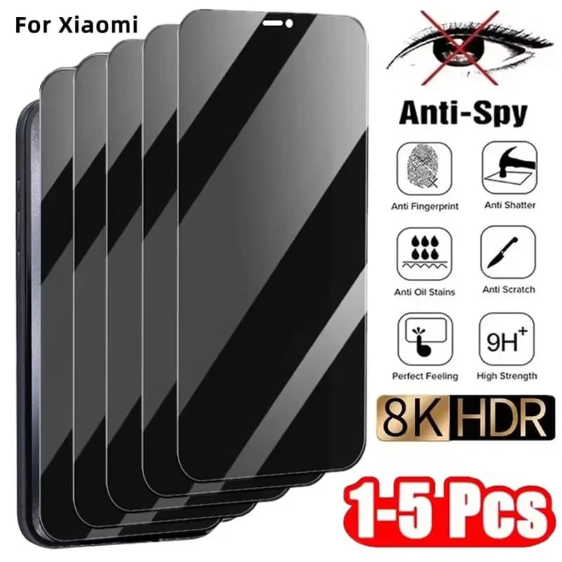 Vetro anti-spia per Poco X7 F7 X6 M6 M7 Pro Protezione dello schermo privacy per Xiaomi Redmi Note 14 15C 13 12 11 10 9 8 Pro 14t 13t 11t