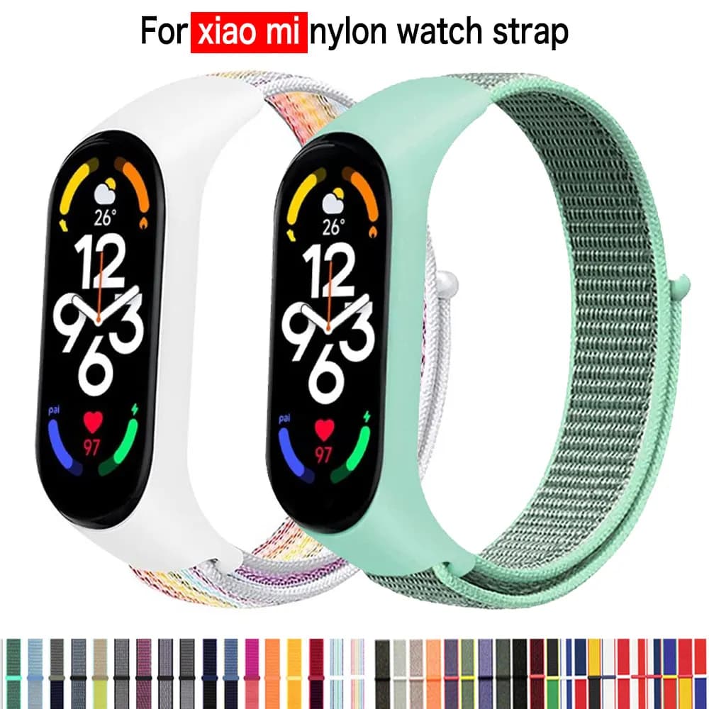 Nylon ring for Xiaomi Mi Band 7-7 nfc smartwatch sports strap Miband7 Correa smart band spare bracelet 7 6 5 4 strap
