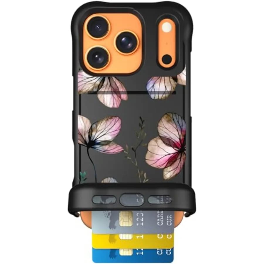 Per iPhone 17 Pro Custodia con porta carte Custodia a portafoglio Wingmate con slot per schede nascoste e protezione RFID contiene da 3 a 4 carte