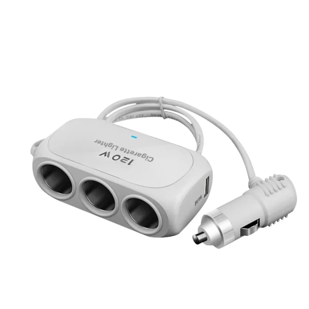 Caricatore USB 3 in 1 da 120W per Auto, Splitter Accendisigari con Doppia Porta Type C, Adattatore di Alimentazione Rapida 12V 24V per iPhone, GPS, Dashcam, DVR