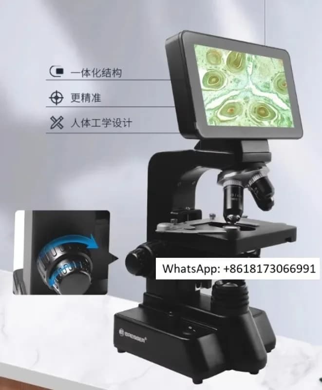 Microscopio elettronico, ingrandimento elevato, display digitale ad alta definizione, laboratorio specializzato per l'insegnamento