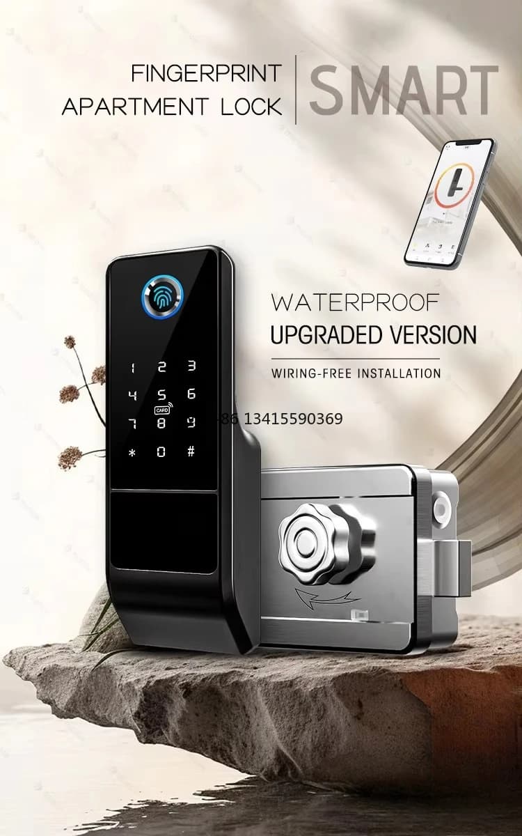 Cerradura Inteligente Elettrica Intelligente Biometrica Impronte Digitali Cancello Digitale Porta Rim Latch Lock Tuya Smart Rim Lock