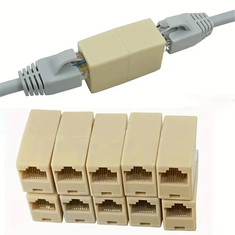 10 pcs Network Ethernet Double Head Straight Cable Lan Joiner Coupler RJ45 CAT 5 5E 6 6a Prolonging Plug Network Connector