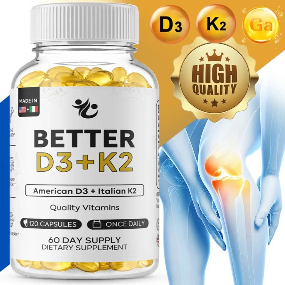 Advanced Vitamin D3 K2 Joint Support Supplement, for Heart & Bone Health, Cardiovascular & Immune Support, Calcium Absorption