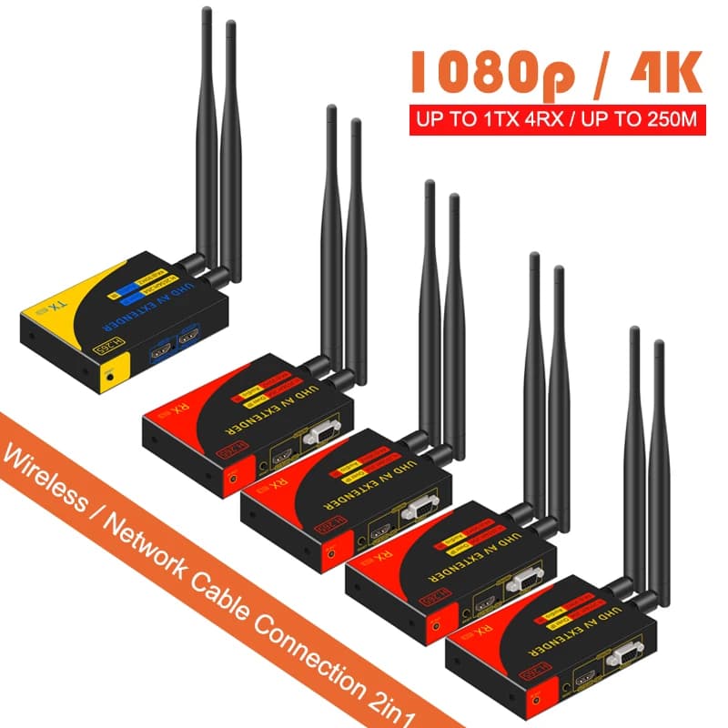 5G 200M 1080p 4k HDMI VGA Ethernet Extender Cable for Laptop PC Camera to TV